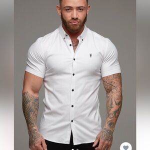 Father Sons Slim Stretch Classic Oxford White Short Sleeve Size  XL …